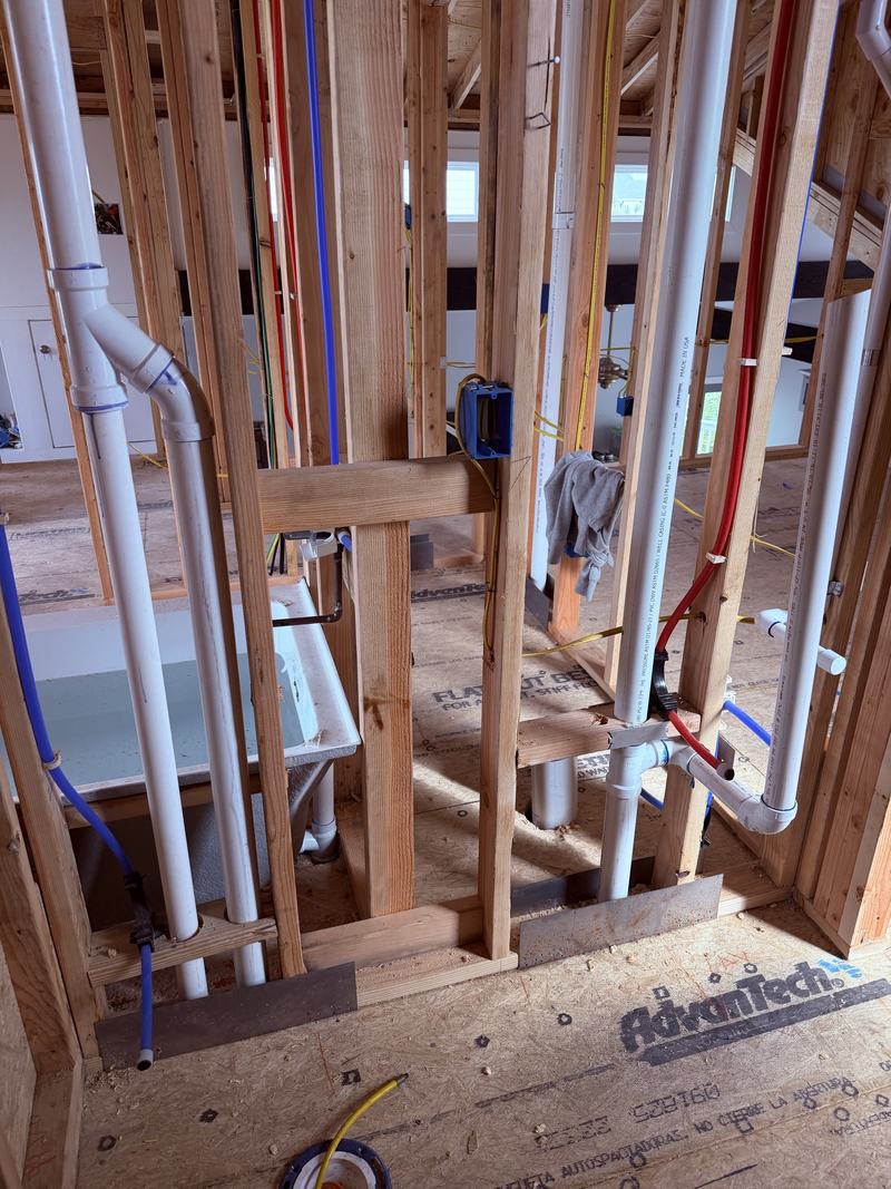 Copper and PEX-A rough-in plumbing in new construction
